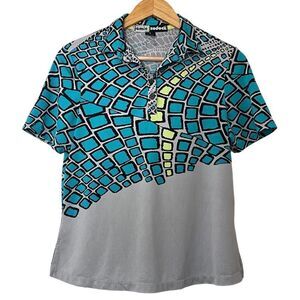 Jamie Sadock Golf Polo Shirt Yellow Brick Road Tennis Pickleball Top Gray Small